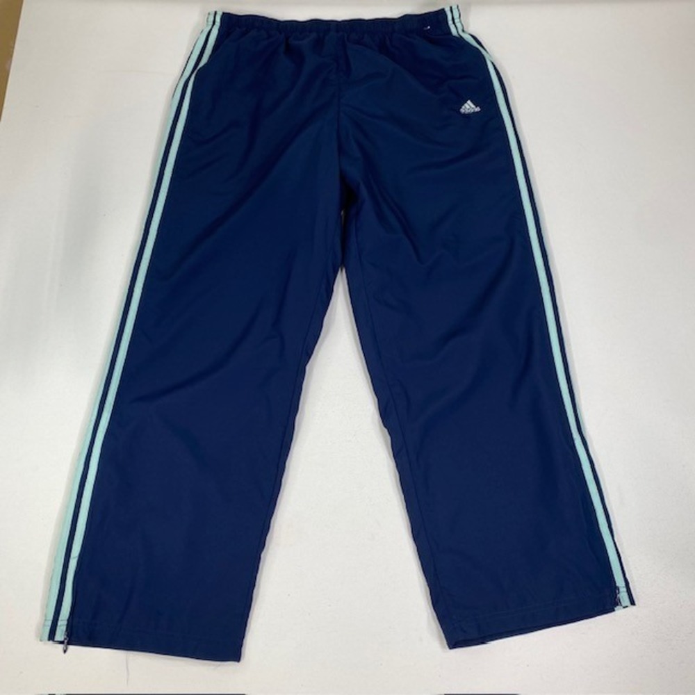 Adidas Men's Track Pants Athletic Training 3 Stripe Ankle Zip Navy Blue XL/TG‎